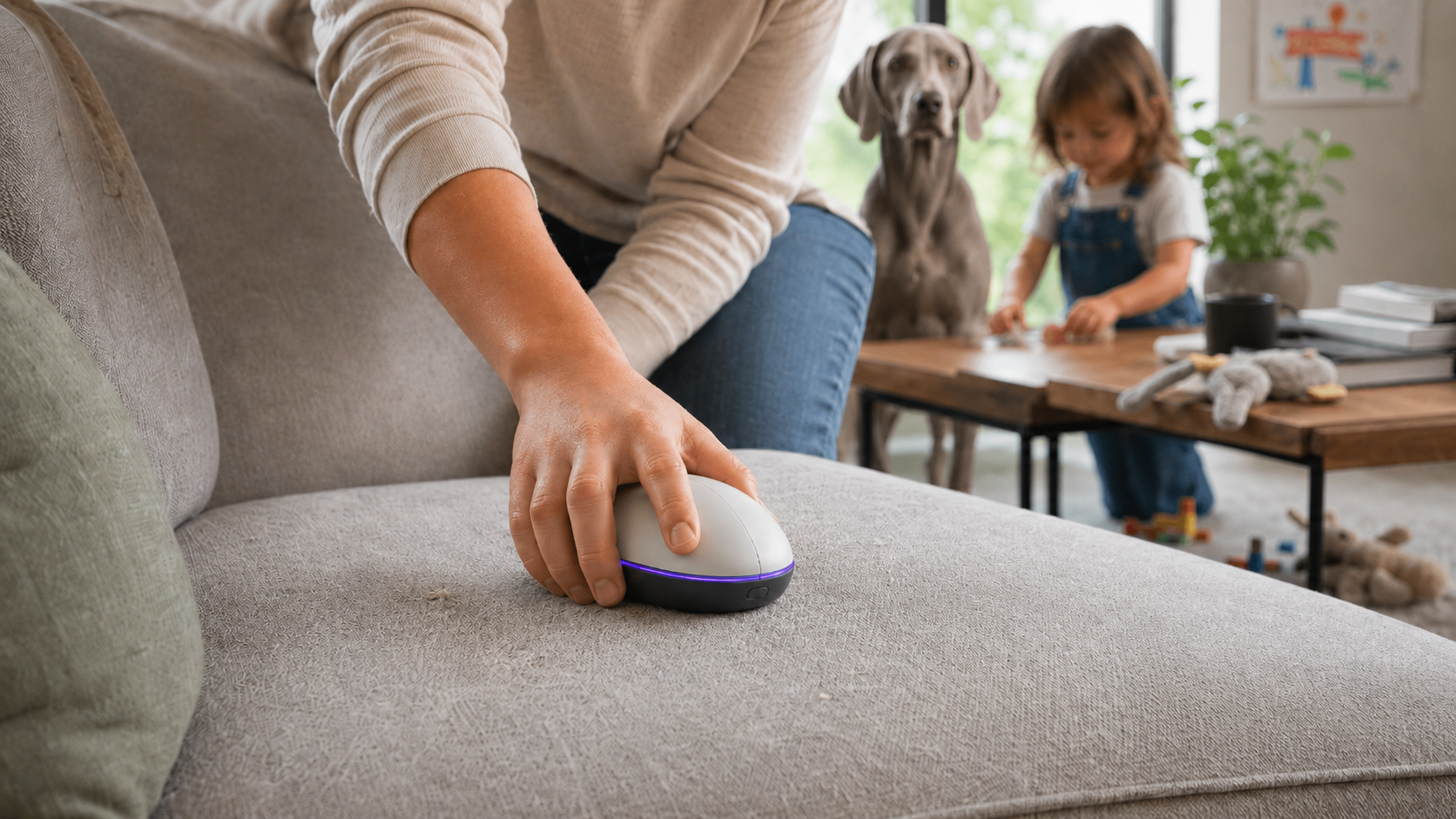 LumoGlide use case on a couch