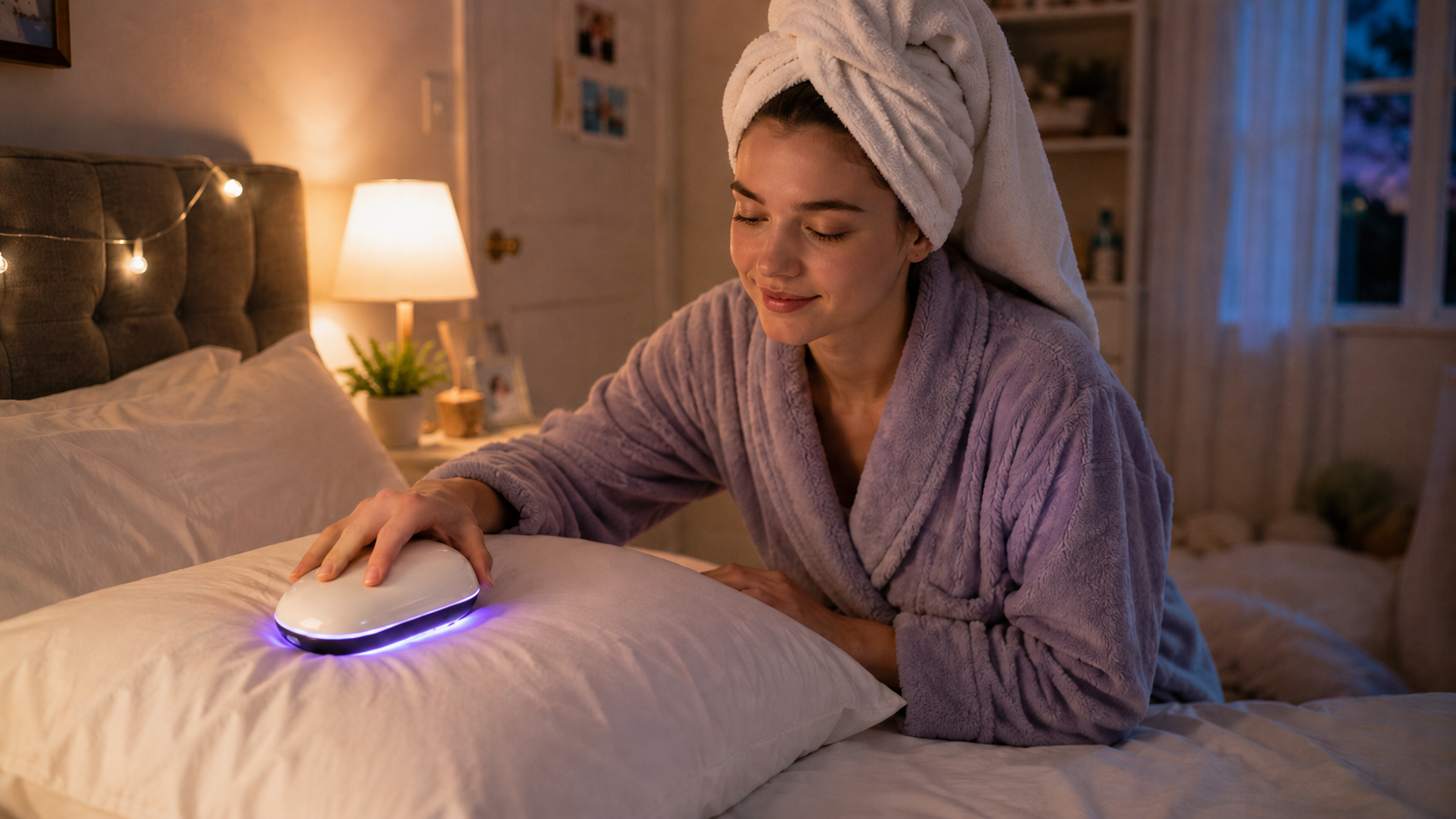 LumoGlide use case on a pillow